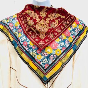 Unused Hiroko Koshino  & JinABE Handkerchief/miniscarf 18"x18", 19"19" floral(7)